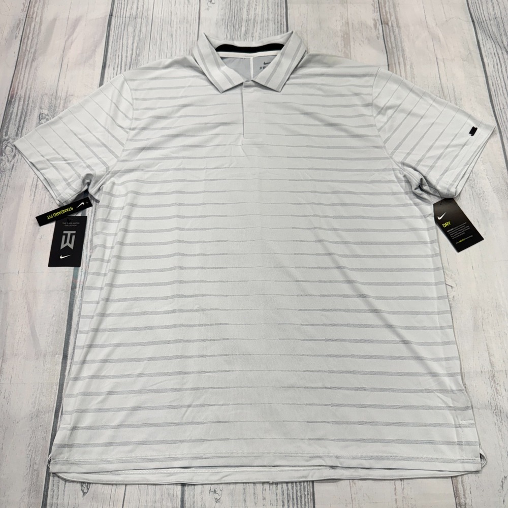 NWT Nike Tiger Woods Collection Golf‎ Polo Shirt XL White UV Protection Mens